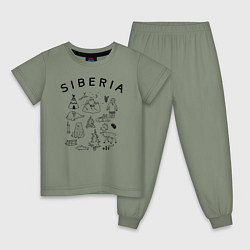 Пижама хлопковая детская Siberia, цвет: авокадо