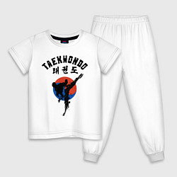Пижама хлопковая детская Taekwondo, цвет: белый