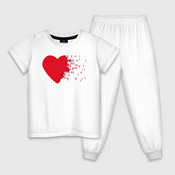Пижама хлопковая детская Сердце, цвет: белый