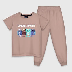 Пижама хлопковая детская UNDERTALE, цвет: пыльно-розовый