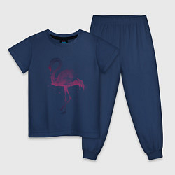 Пижама хлопковая детская Flamingo, цвет: тёмно-синий