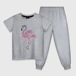 Пижама хлопковая детская Flamingo, цвет: меланж