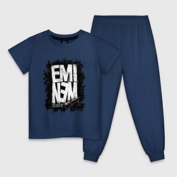 Пижама хлопковая детская EMINEM, цвет: тёмно-синий