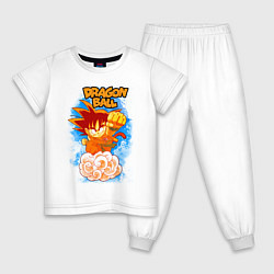 Пижама хлопковая детская Little Goku, цвет: белый