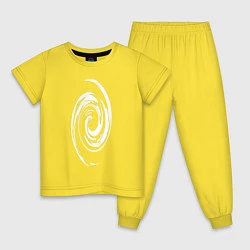 Пижама хлопковая детская Спираль, цвет: желтый