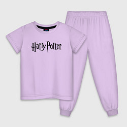 Пижама хлопковая детская Harry Potter цвета лаванда — фото 1
