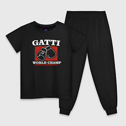 Пижама хлопковая детская Gatti, цвет: черный
