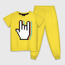 Пижама хлопковая детская Pixel Rock, цвет: желтый
