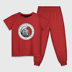 Пижама хлопковая детская Гагарин Восток 1, цвет: красный