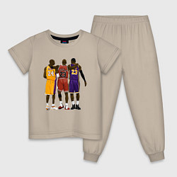 Пижама хлопковая детская Kobe, Michael, LeBron, цвет: миндальный