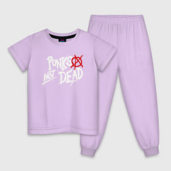 Пижама хлопковая детская Punks not dead, цвет: лаванда