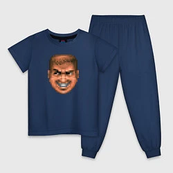 Пижама хлопковая детская Doom Guy Happy Face, цвет: тёмно-синий