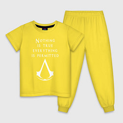 Пижама хлопковая детская ASSASSINS CREED, цвет: желтый
