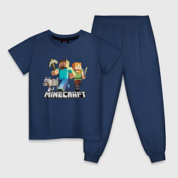 Пижама хлопковая детская MINECRAFT, цвет: тёмно-синий