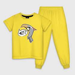 Пижама хлопковая детская Чеслав, цвет: желтый
