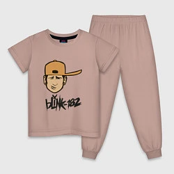 Пижама хлопковая детская BLINK-182, цвет: пыльно-розовый