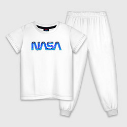 Пижама хлопковая детская NASA, цвет: белый