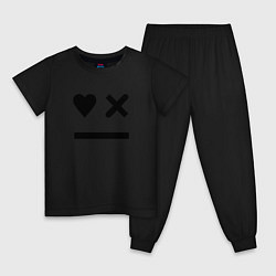 Пижама хлопковая детская LOVE DEATH ROBOTS LDR, цвет: черный