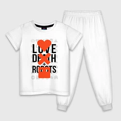 Пижама хлопковая детская LOVE DEATH ROBOTS LDR, цвет: белый
