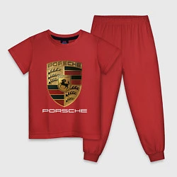 Пижама хлопковая детская PORSCHE, цвет: красный