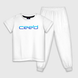 Пижама хлопковая детская KIA CEED, цвет: белый
