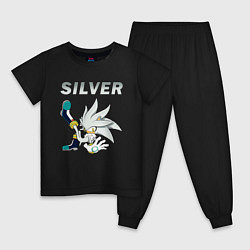 Пижама хлопковая детская SONIC Silver, цвет: черный