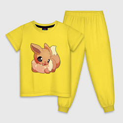 Пижама хлопковая детская Иви, цвет: желтый
