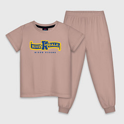 Пижама хлопковая детская RIVERDALE, цвет: пыльно-розовый