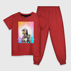 Пижама хлопковая детская Чудо-женщина, цвет: красный