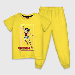 Пижама хлопковая детская Wonder Woman 1984, цвет: желтый
