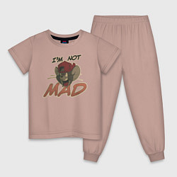 Пижама хлопковая детская Im not mad, цвет: пыльно-розовый