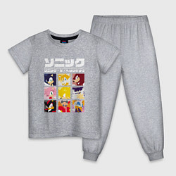 Пижама хлопковая детская Японский Sonic, цвет: меланж