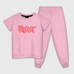 Пижама хлопковая детская SLIPKNOT, цвет: светло-розовый
