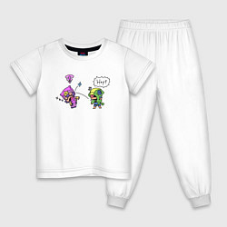 Пижама хлопковая детская Hey Sandy!, цвет: белый