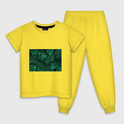 Пижама хлопковая детская Я из джунглей, цвет: желтый