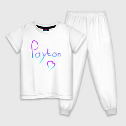Пижама хлопковая детская PAYTON LOVE, цвет: белый