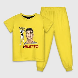 Пижама хлопковая детская NILETTO, цвет: желтый