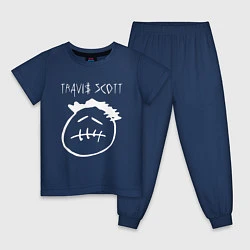 Пижама хлопковая детская TRAVIS SCOTT, цвет: тёмно-синий