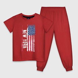 Пижама хлопковая детская New York, цвет: красный