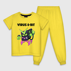 Пижама хлопковая детская BRAWL STARS VIRUS 8-BIT, цвет: желтый