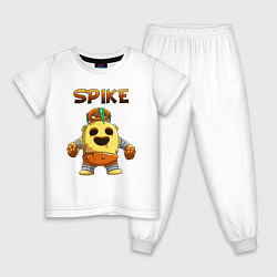 Пижама хлопковая детская Brawl Stars Robot Spike, цвет: белый