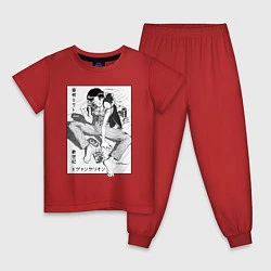 Пижама хлопковая детская Мисато Кацураги, цвет: красный