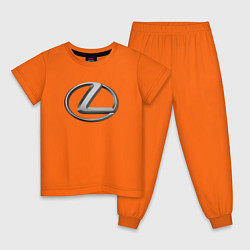 Пижама хлопковая детская LEXUS, цвет: оранжевый
