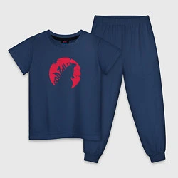 Пижама хлопковая детская Godzilla, цвет: тёмно-синий
