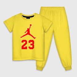 Пижама хлопковая детская MICHAEL JORDAN, цвет: желтый