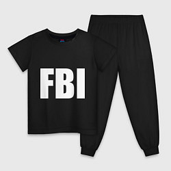 Пижама хлопковая детская FBI, цвет: черный