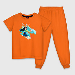 Пижама хлопковая детская Mulan Warrior, цвет: оранжевый