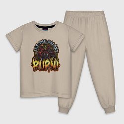 Пижама хлопковая детская Lets the galaxy burn, цвет: миндальный