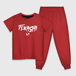 Пижама хлопковая детская TEKASHI 69, цвет: красный