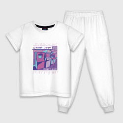 Пижама хлопковая детская Vaporwave Аркадный автомат, цвет: белый